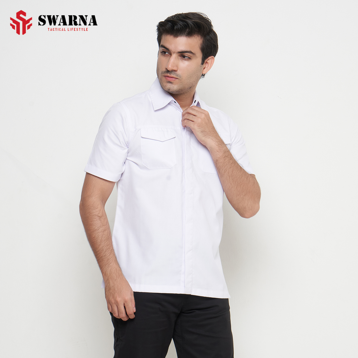 VANQUISH SHIRT SHORT WHITE L